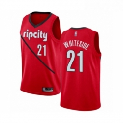 Mens Portland Trail Blazers 21 Hassan Whiteside Red Swingman Jersey Earned Edition 