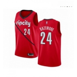 Mens Portland Trail Blazers 24 Kent Bazemore Red Swingman Jersey Earned Edition 