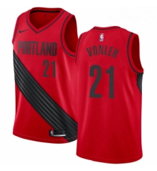 Womens Nike Portland Trail Blazers 21 Noah Vonleh Swingman Red Alternate NBA Jersey Statement Edition