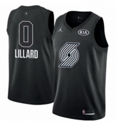 Youth Nike Jordan Portland Trail Blazers 0 Damian Lillard Swingman Black 2018 All Star Game NBA Jersey