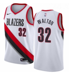 Youth Nike Portland Trail Blazers 32 Bill Walton Swingman White Home NBA Jersey Association Edition