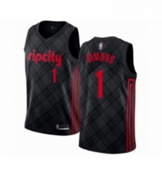 Youth Portland Trail Blazers 1 Anfernee Simons Swingman Black Basketball Jersey City Edition 