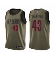 Youth Portland Trail Blazers 43 Anthony Tolliver Swingman Green Salute to Service Basketball Jersey 