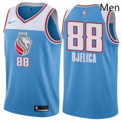 Mens Nike Sacramento Kings 88 Nemanja Bjelica Swingman Blue NBA Jersey City Edition 