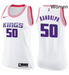 Womens Nike Sacramento Kings 50 Zach Randolph Swingman WhitePink Fashion NBA Jersey 