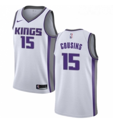 Youth Nike Sacramento Kings 15 DeMarcus Cousins Swingman White NBA Jersey Association Edition