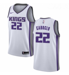 Youth Nike Sacramento Kings 22 Bruno Caboclo Authentic White NBA Jersey Association Edition 