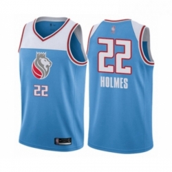 Youth Sacramento Kings 22 Richaun Holmes Swingman Blue Basketball Jersey City Edition 