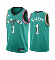 Men San Antonio Spurs 1 Lonnie Walker 2022 23 Teal City Edition Stitched Jersey