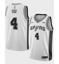 Men San Antonio Spurs 4 De 27Aaron Fox White 2025 Association Edition Stitched Basketball Jersey