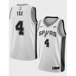 Men San Antonio Spurs 4 De 27Aaron Fox White 2025 Association Edition Stitched Basketball Jersey