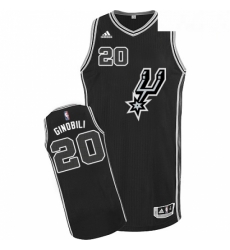 Mens Adidas San Antonio Spurs 20 Manu Ginobili Swingman Black New Road NBA Jersey