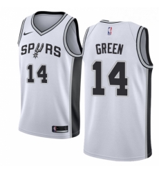 Mens Nike San Antonio Spurs 14 Danny Green Swingman White Home NBA Jersey Association Edition