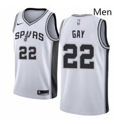 Mens Nike San Antonio Spurs 22 Rudy Gay Swingman White Home NBA Jersey Association Edition 