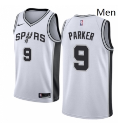 Mens Nike San Antonio Spurs 9 Tony Parker Swingman White Home NBA Jersey Association Edition