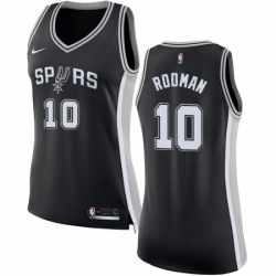 Womens Nike San Antonio Spurs 10 Dennis Rodman Swingman Black Road NBA Jersey Icon Edition