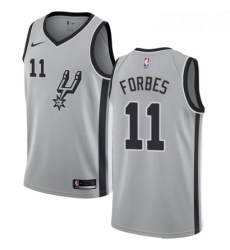 Youth Nike San Antonio Spurs 11 Bryn Forbes Swingman Silver NBA Jersey Statement Edition 