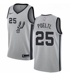 Youth Nike San Antonio Spurs 25 Jakob Poeltl Swingman Silver NBA Jersey Statement Edition 