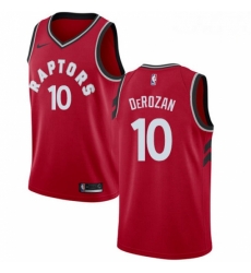 Mens Nike Toronto Raptors 10 DeMar DeRozan Swingman Red Road NBA Jersey Icon Edition