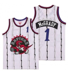 Raptors 1 Tracy McGrady White Big Gray Red Logo Retro Jersey0