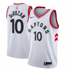 Womens Nike Toronto Raptors 10 DeMar DeRozan Swingman White NBA Jersey Association Edition