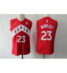 Raptors 23 Fred Vanvleet Red Youth Earned Edition Nike Swingman Jersey