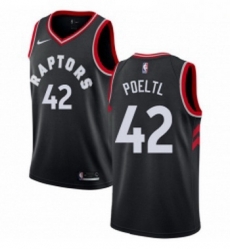 Youth Nike Toronto Raptors 42 Jakob Poeltl Authentic Black Alternate NBA Jersey Statement Edition