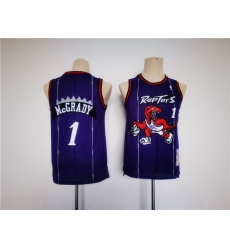 Youth Toronto Raptors 1 Tracy Mcgrady Purple Stitched Basketball Jersey