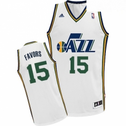 Mens Adidas Utah Jazz 15 Derrick Favors Swingman White Home NBA Jersey