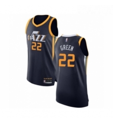 Mens Utah Jazz 22 Jeff Green Authentic Navy Blue Basketball Jersey Icon Edition 