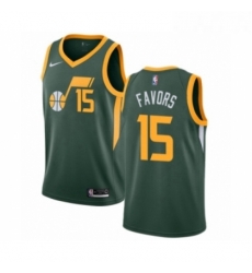 Womens Nike Utah Jazz 15 Derrick Favors Green Swingman Jersey Earned Edition