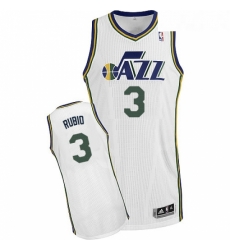 Youth Adidas Utah Jazz 3 Ricky Rubio Authentic White Home NBA Jersey 