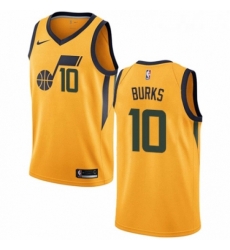 Youth Nike Utah Jazz 10 Alec Burks Authentic Gold NBA Jersey Statement Edition