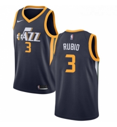 Youth Nike Utah Jazz 3 Ricky Rubio Swingman Navy Blue Road NBA Jersey Icon Edition 