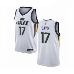 Youth Utah Jazz 17 Ed Davis Swingman White Basketball Jersey Association Edition 