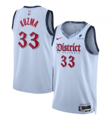 Men Washington Wizards 33 Kyle Kuzma Powder Blue 2024 25 City Edition Stitched Basketball Jersey