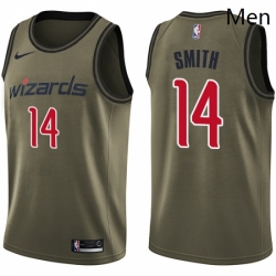 Mens Nike Washington Wizards 14 Jason Smith Swingman Green Salute to Service NBA Jersey