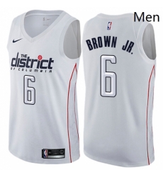 Mens Nike Washington Wizards 6 Troy Brown Jr Swingman White NBA Jersey City Edition 