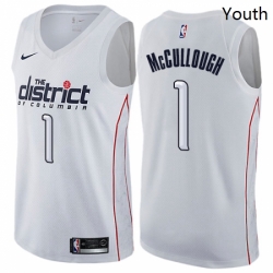 Youth Nike Washington Wizards 1 Chris McCullough Swingman White NBA Jersey City Edition