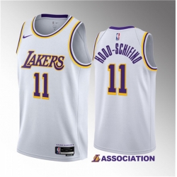 Men Los Angeles Lakers 11 Jalen Hood Schifino White 2023 Draft Association Edition Stitched Basketball Jersey