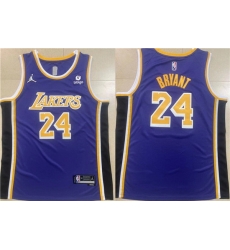 Men Los Angeles Lakers 24 Kobe Bryant Purple Stitched Basketball Jersey