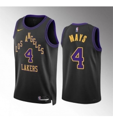 Men Los Angeles Lakers 4 Skylar Mays Black 2023 24 City Edition Stitched Basketball Jersey