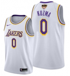 Men's Los Angeles Lakers #0 Kyle Kuzma 2020 White Finals Stitched NBA Jersey