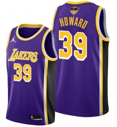 Men's Los Angeles Lakers #39 Dwight Howard 2020 Purple Finals Stitched NBA Jersey