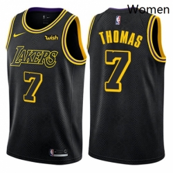 Womens Nike Los Angeles Lakers 7 Isaiah Thomas Swingman Black NBA Jersey City Edition 