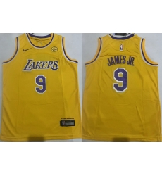 Youth Los Angeles Lakers 9 Bronny James Jr  Yellow Stitched Basketball Jersey