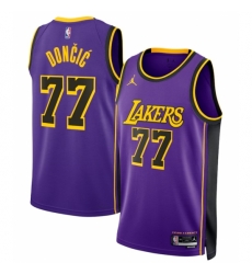 Youth Luka Doncic Los Angeles Lakers Jordan Brand Swingman Jersey Icon Edition Purple