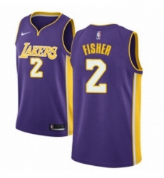 Youth Nike Los Angeles Lakers 2 Derek Fisher Swingman Purple NBA Jersey Statement Edition 