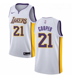 Youth Nike Los Angeles Lakers 21 Michael Cooper Authentic White NBA Jersey Association Edition