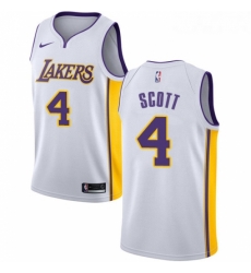 Youth Nike Los Angeles Lakers 4 Byron Scott Swingman White NBA Jersey Association Edition